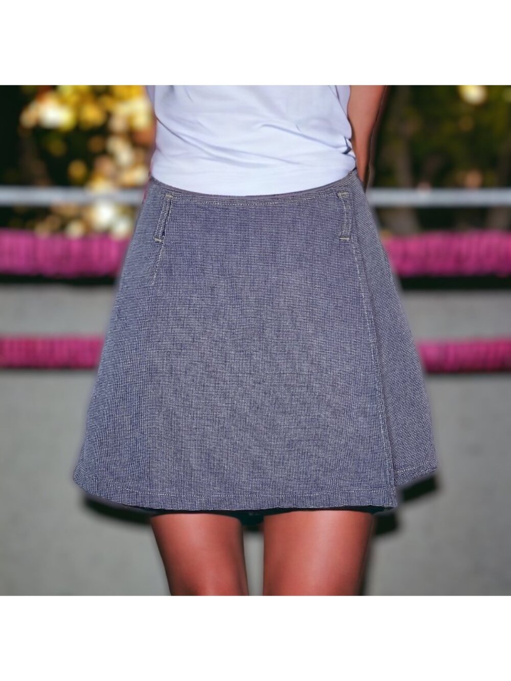 Vintage FORWARNED 90s Style Skort Skirt Front Wrap Zippered 100% Cotton Size 12